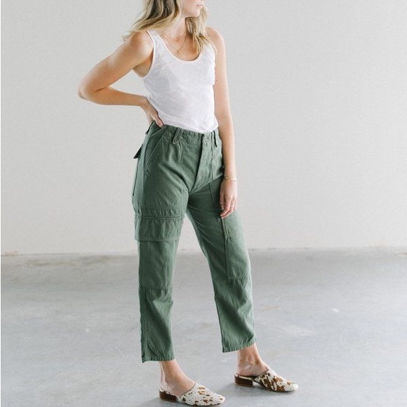 CARGO WORN GREEN PANTS - Picture 5 of 5